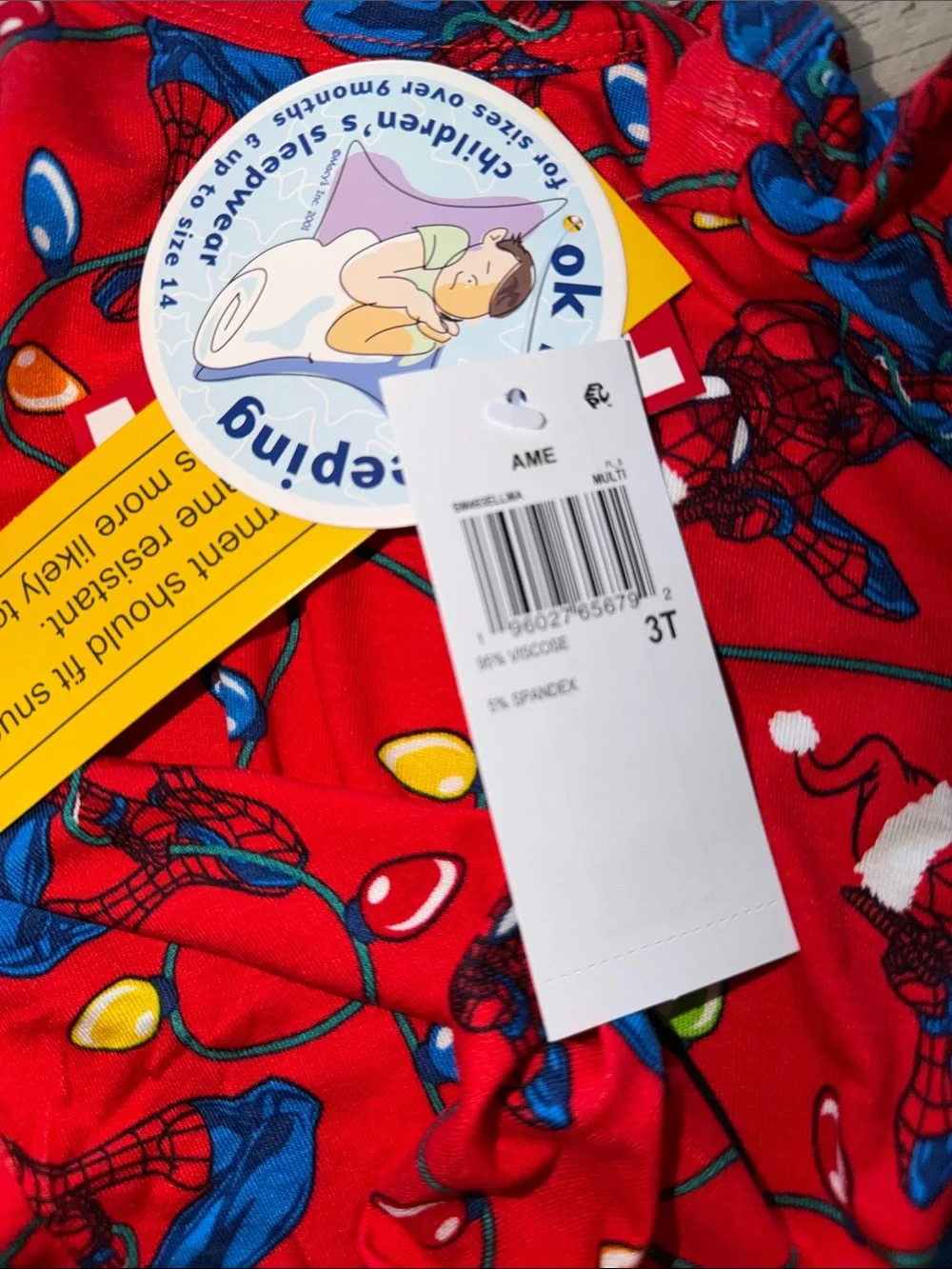 NEW Marvel Red Spider-Man Holiday Lights Kids Pajama Set